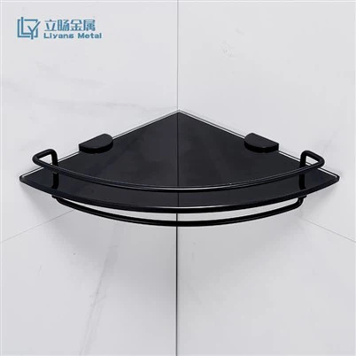 Mensola angolare per doccia nera opaca